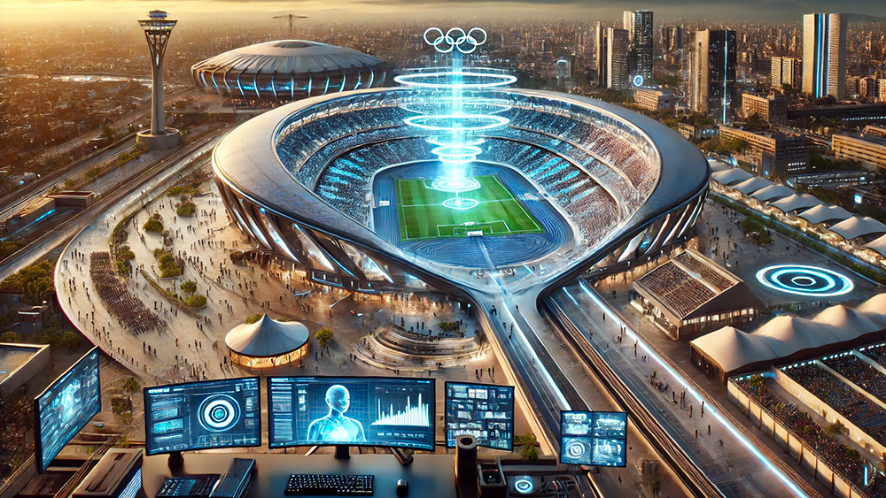 Blog - IA Photography of the 2032 Olympics Games at Nairobi, Kenya with a lot of visual technologies. LAB BOOCLE AI